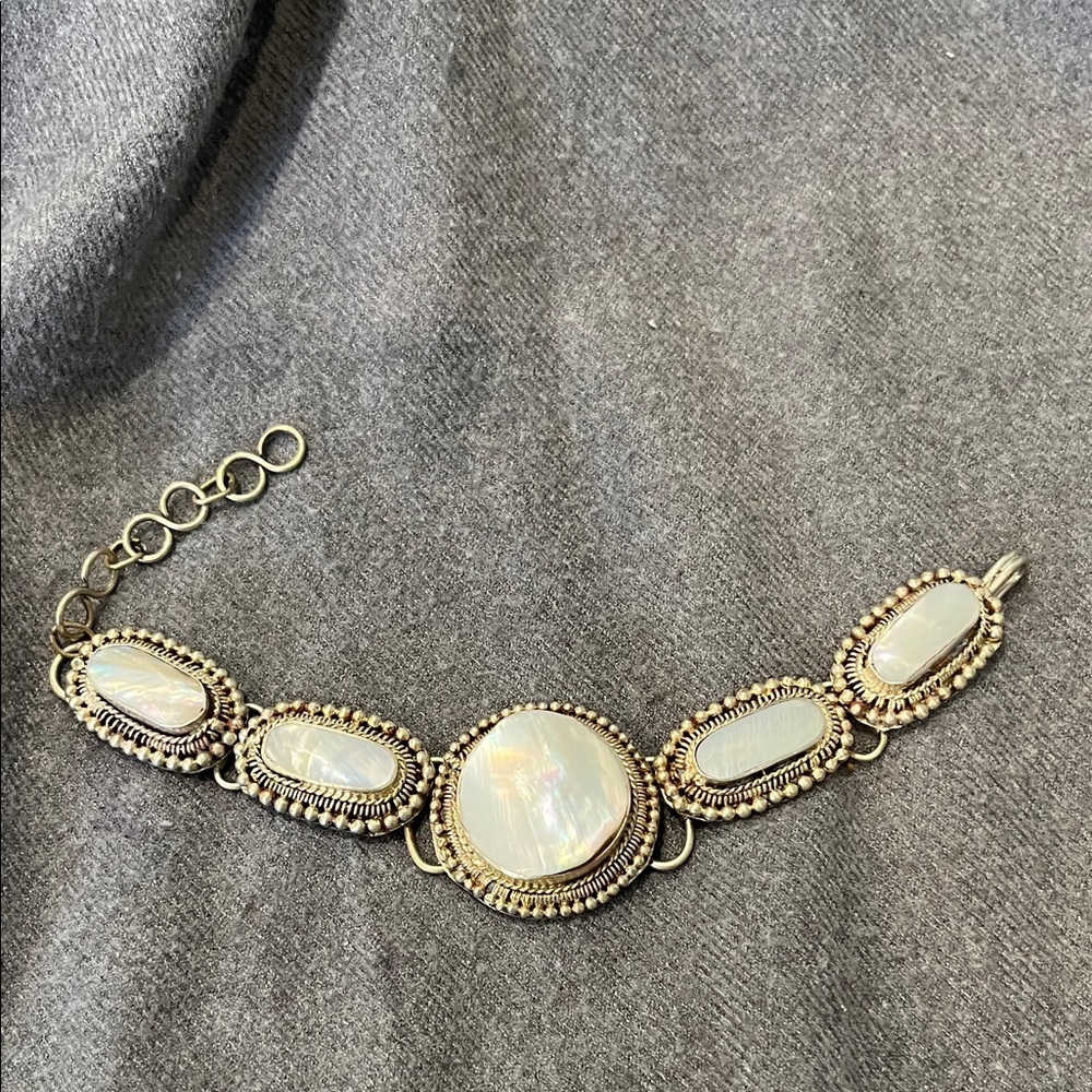Brass Bali MOP Bracelet